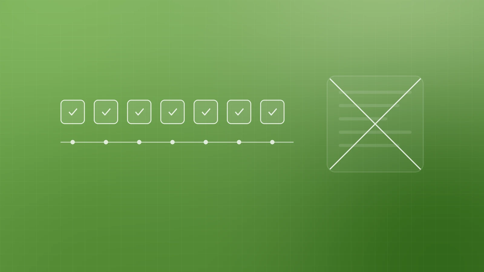Illustration of a steady row of small ticked boxes on a timeline beside one large crossed-out box, representing small frequent releases instead of a big bang