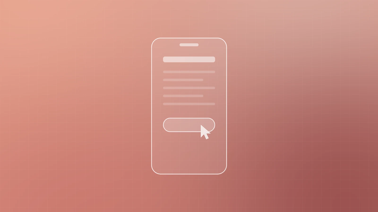 Illustration of a smartphone showing a single-column email with one large button and a cursor about to tap it, representing emails with one clear call to action