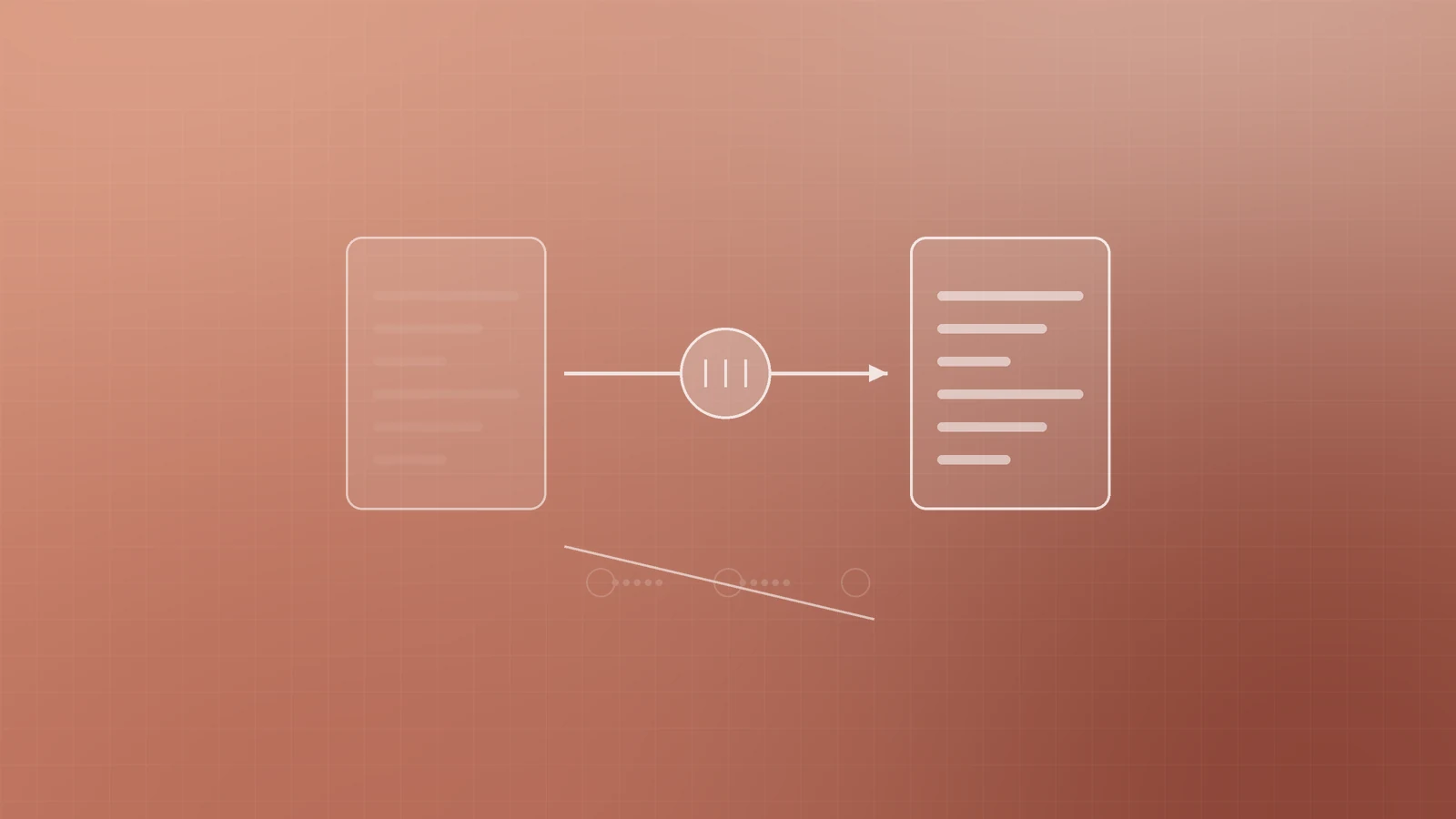 Illustration of one page linked straight to another by a single arrow, with a faint redirect chain crossed out below, representing clean permanent redirects